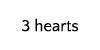 A number of hearts with the words 